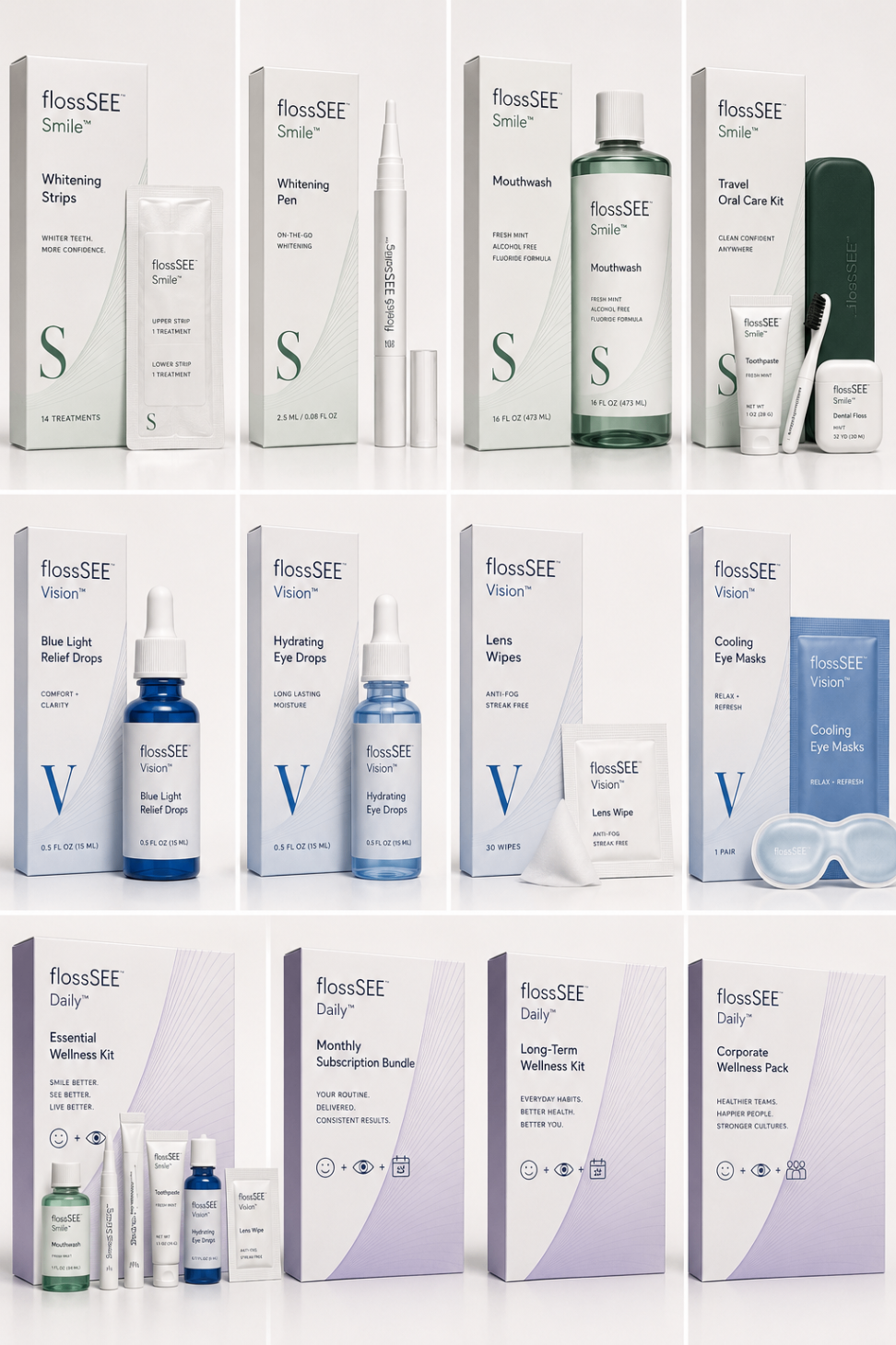 Complete flossSEE packaging system
